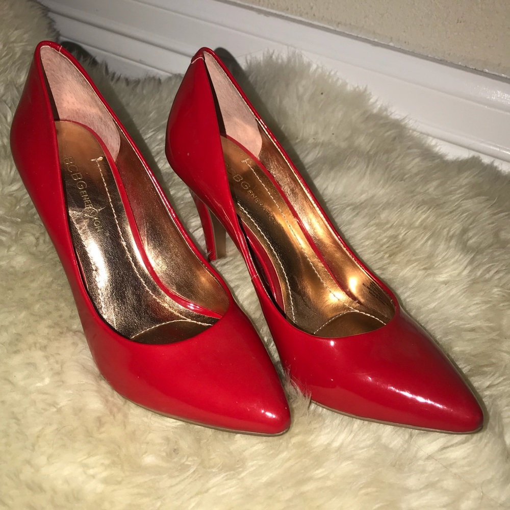BCBGENERATION Bright red leather patent pumps